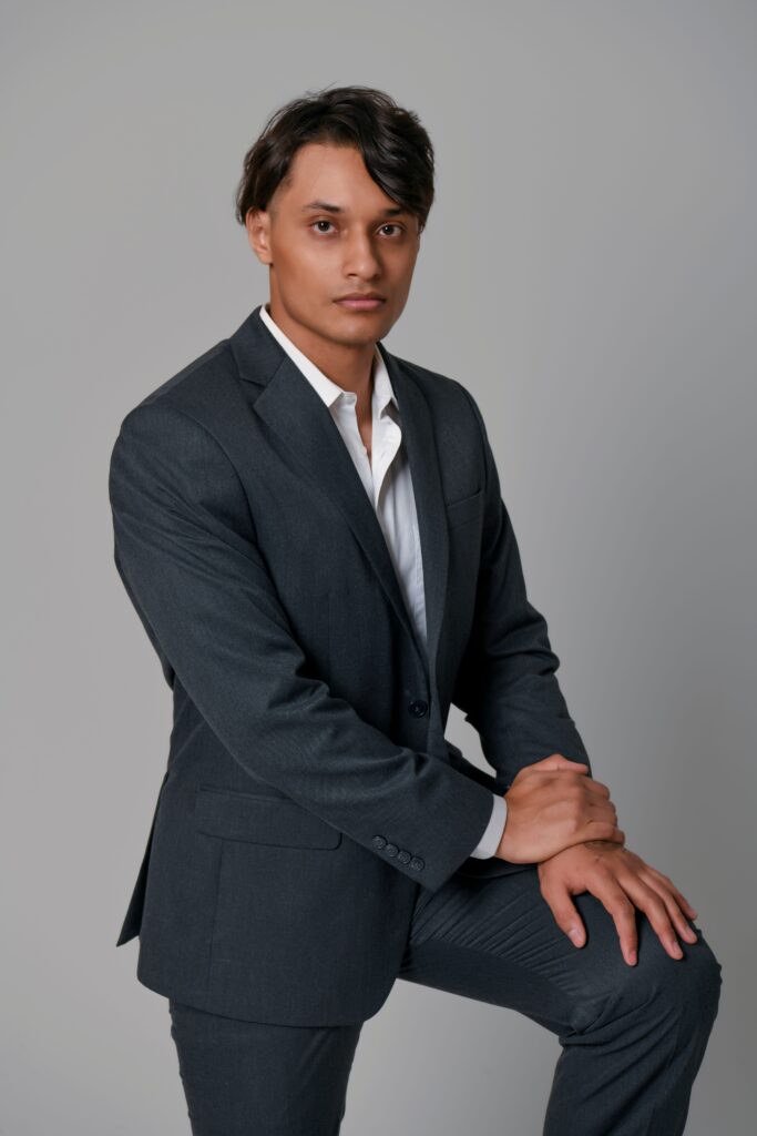 Model showcasing smart attire